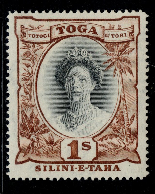 TONGA GVI SG80, 1s black & red-brown, M MINT. 