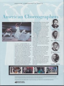 US #708 (37c) American Choreographers #3840-43 USPS Commemorative Stamp Panel