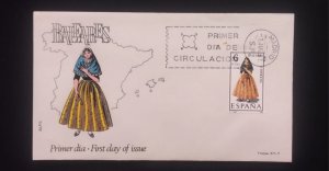 C) 1967, SPAIN, FDC, TYPICAL COSTUMES OF THE BALEARIC ISLANDS, XF