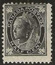 Canada Sc. 66 mint, hinged, small thin, partial gum.  1897. (C364)