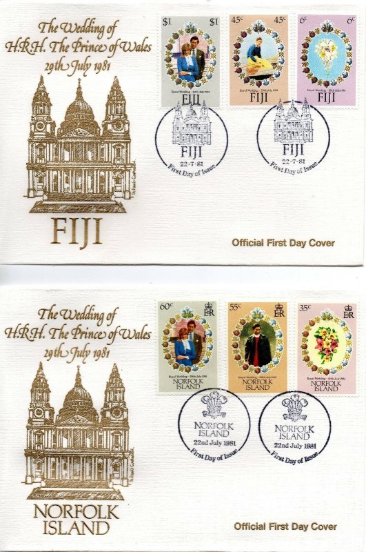 1981 Royal Wedding collection of 28 Commonwealth First Day Covers