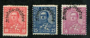 Albania SC# 230, 232-3 Pres Zogu MH