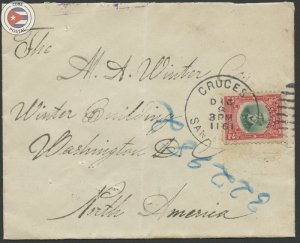 Cuba 1910 Scott 240 Cruces Cover to Washington D.C | CU21949