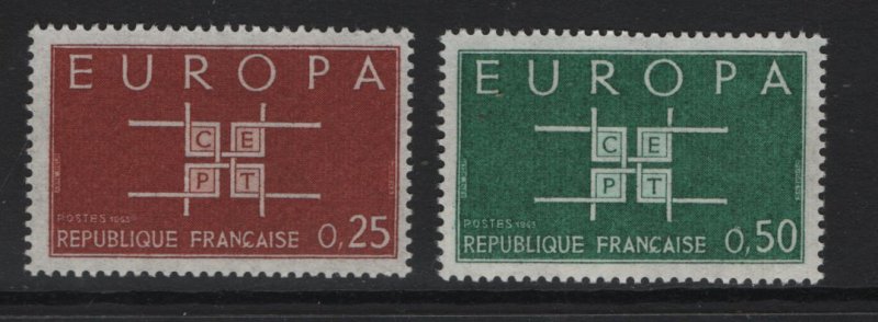 France  #1074-1075   MNH  1963   Europa