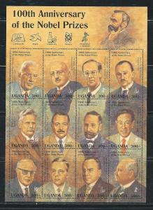 Uganda 1375 1995 Nobel Prize Winners m/s MNH