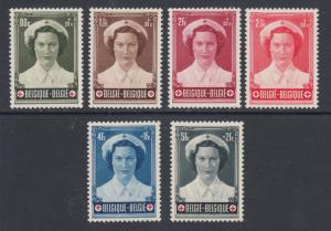 Belgium Sc B532-B537 MNH. 1953 Belgian Red Cross, complete set