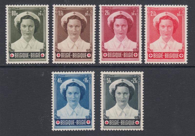 Belgium Sc B532-B537 MNH. 1953 Belgian Red Cross, complete set