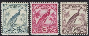 NEW GUINEA 1932 UNDATED BIRD 3D 3½D AND 9D