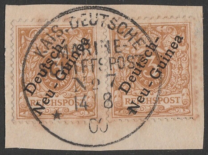 NEW GUINEA - GERMAN Postmark 'Kais Deutsche Marine-Schiffspost No 7 14/8 00'.