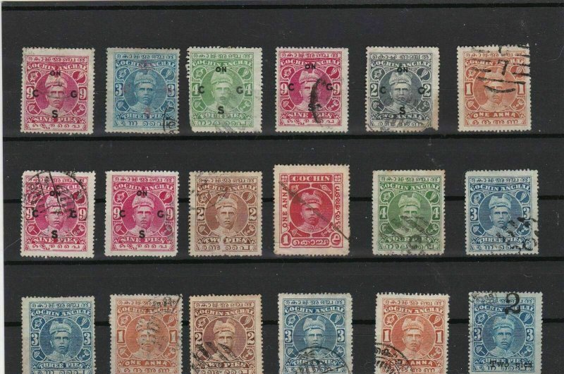 india states mixed used and unused old stamps ref r10417