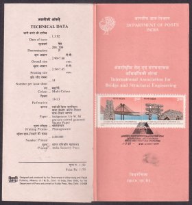 INDIA - 1992 INT'L ASSO. FOR BRIDGE & STRUCTURAL ENGINEERING - BROCHURE ...