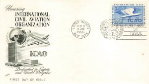 UN #31/32 ICAO 1955 FDC - Fleetwood cachet