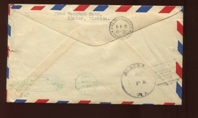 C14 Graf Zeppelin Air Mail Used Stamp on Nice  Flight Cover (C14-RC11)