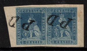 Tuscany #5 (Sassone #5) Very Fine Used Pair On Piece With Lovely PD Handstamps