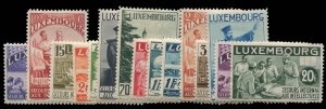Luxembourg #B65A-Q Cat$487.50, 1935 Intellectuals, complete set, hinged