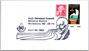 US SPECIAL EVENT COVER HUGH HAMMOND BENNET MEMORIAL AT WADESBORO NC 1985 TYPE A