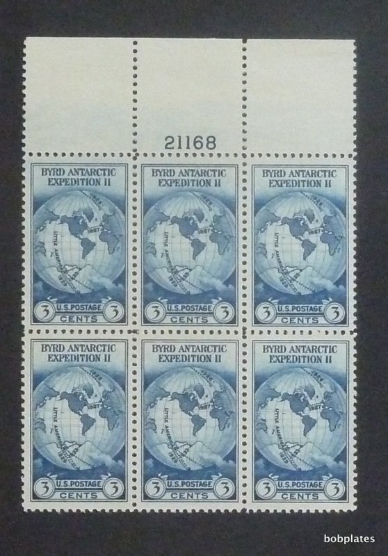 BOBPLATES US #753 Byrd Farley Top Plate Block 21168 VF NH SCV= $20
