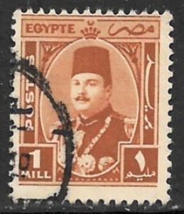 EGYPT 1944-50 1m King Farouk Portrait Issue Sc 242 VFU