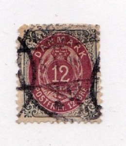 Denmark stamps #29, used, CV $4.00