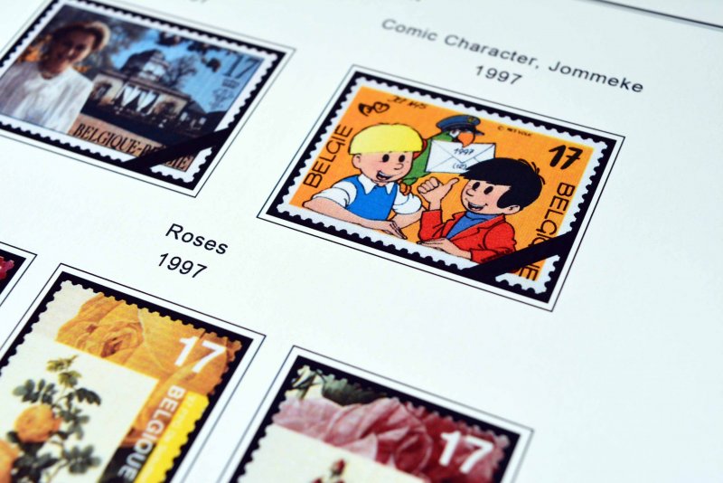 COLOR PRINTED BELGIUM 1976-1999 STAMP ALBUM PAGES (94 illustrated pages)