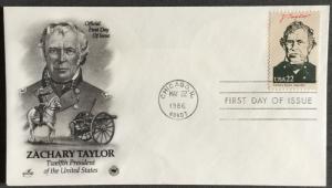 US FDC U/A #2217c Artcraft President Zach Taylor SCV $1.50 L18