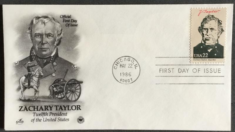 US FDC U/A #2217c Artcraft President Zach Taylor SCV $1.50 L18