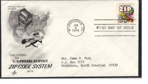 US  FDC 1511,  U.S. Zip Code and Mailbox cachet  ...   7500522