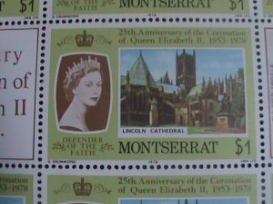 ​MONTSERRAT-1978 SC#387-25TH ANNIV: CORONATION OF QUEEN ELIZABETH II MNH SHEET