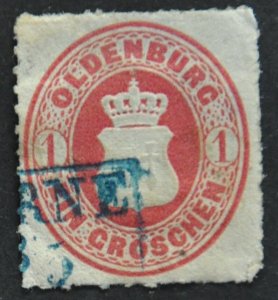DYNAMITE Stamps: Oldenburg Scott #18 (thin) – USED