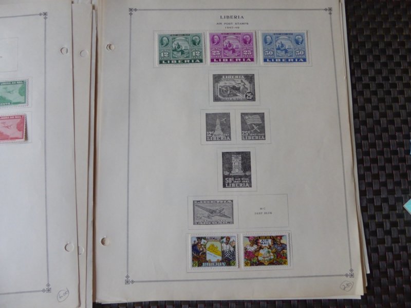 Liberia 1892-1976 Stamp Collection on Scott International Stamp Album Pages