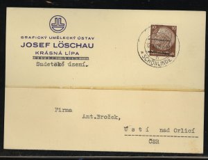 Germany Sudetenland Card, Schonlinde, Mi. 518 