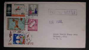 1963 Seoul Korea Airmail cover to Linns Stamp Weekly Sidney OH USA Philatelic Ce