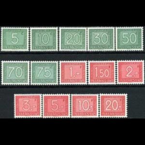 LUXEMBOURG 1946 - Scott# J23-36 Numeral Set of 14 NH