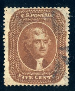 US Stamp #30 Jefferson 5c - PSE Cert - Used - CV $1300.00 