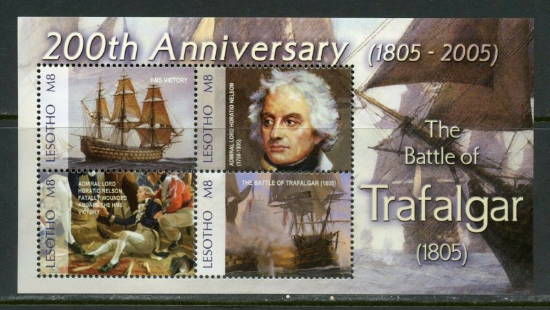 LESOTHO  200th ANNIVERSARY OF THE BATTLE OF TRAFALGAR SHEET  MINT NH 