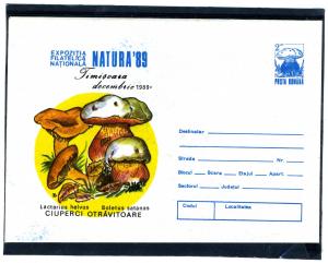 Romania 1989 MUSHROOMS Natura'99 Philatelic Exhibition Cover Postal History