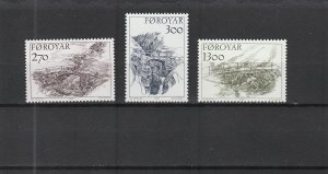 Faroe Islands  Scott#  149-151  MNH  (1986 Old Stone Bridges)