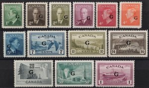 CANADA 1950 'G' on KGVI Peace set 1c-$1. MNH **.