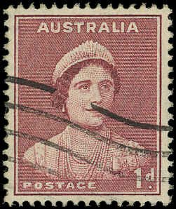 AUSTRALIA Sc 181 USED - 1941 1p Queen Elizabeth - Pf 15x14 -  Sound, No Faults