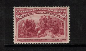 USA #242 Mint Very Fine No Gum One Short Perf At Upper Left