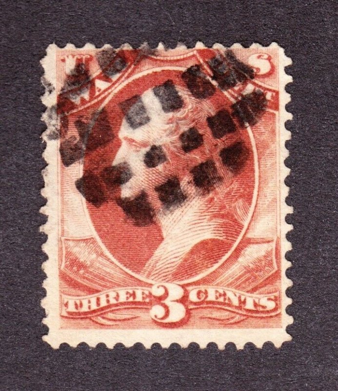 US O85 3c War Department Used w/ Segmented Cork Cancel