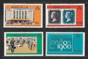 SE)1980 ANGUILLA, INTERNATIONAL PHILATELIC EXHIBITION LONDON 1980, 4 MINT STAM