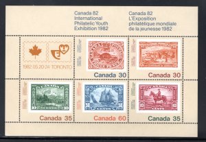 913a Scott - Souvenir Sheet, Canada 82, #909-913, MNHOG, Canada Postage Stamps