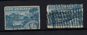 New Zealand 1898 2 1/2d blue SG249-250 fine used WS36052