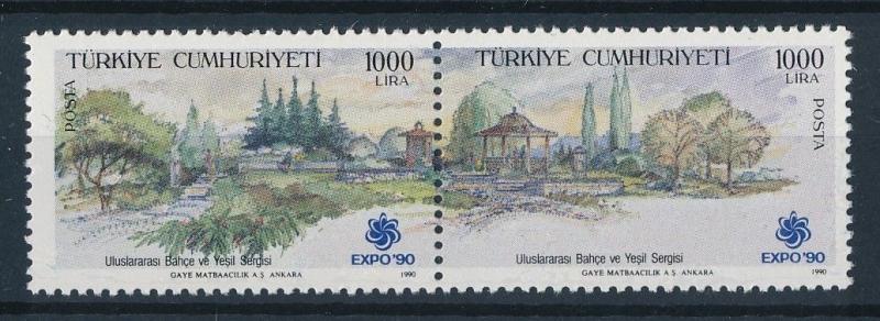 [69816] Turkey 1990 Flora Garden Pair  MNH