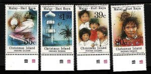 Christmas Is.-Sc#234-7- id4-unused NH set-Malay-Hari Raya Folk-1989-
