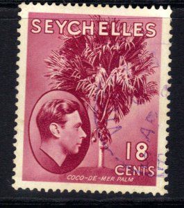 Seychelles 1938 - 49 KGV1 18ct Carmine Lake SG 139c used ( C789)