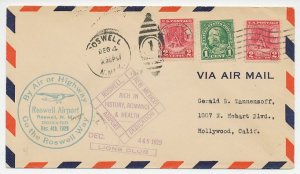 Cover / Postmark USA 1929 Lions Club - Roswell Airport Dedication