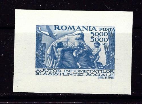 Romania B348 Issued without gum 1947 mini S/S