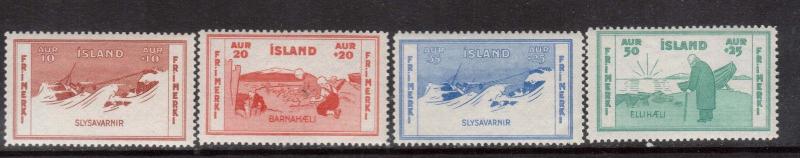 Iceland #B1 - #B4 VF/NH Set